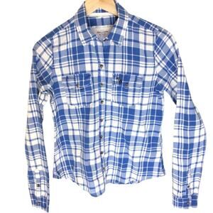 ABERCROMBIE | Blue White Plaid Long Sleeve Shirt